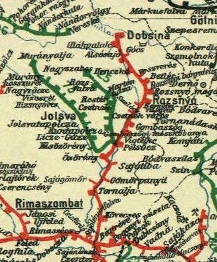 Tra RV Dobsina mapa 1914 15